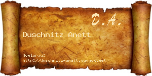 Duschnitz Anett névjegykártya